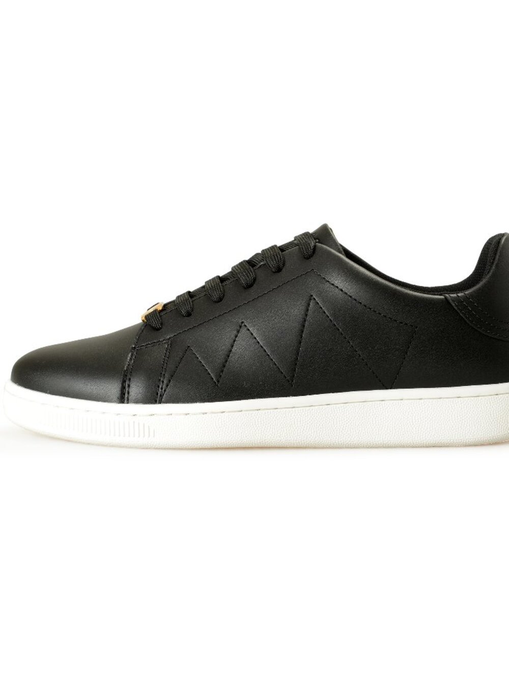 Versace Men's Black 100% Leather Athletic Sneakers Shoes US 13 IT 46 - Picture 2 of 8